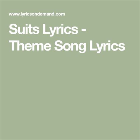 what is the theme song for suits lyrics|suits theme song lyrics printed.